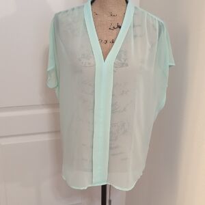 Victoria's Secret Light Green Sheer Blouse